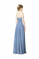 Staubiges Blau A-Linien Trägerlos Chiffon Lange Brautjungfernkleider Lieferanten