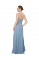 Staubiges Blau A-Linien Trägerlos Chiffon Lange Brautjungfernkleider Lieferanten