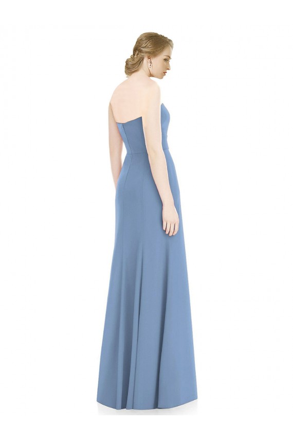 Staubiges Blau Meerjungfrau Trägerlos Chiffon Lange Brautjungfernkleider Lieferanten