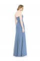 Staubiges Blau Meerjungfrau Trägerlos Chiffon Lange Brautjungfernkleider Lieferanten