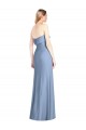 Staubiges Blau Trompete Trägerlos Chiffon Lange Brautjungfernkleider Lieferanten