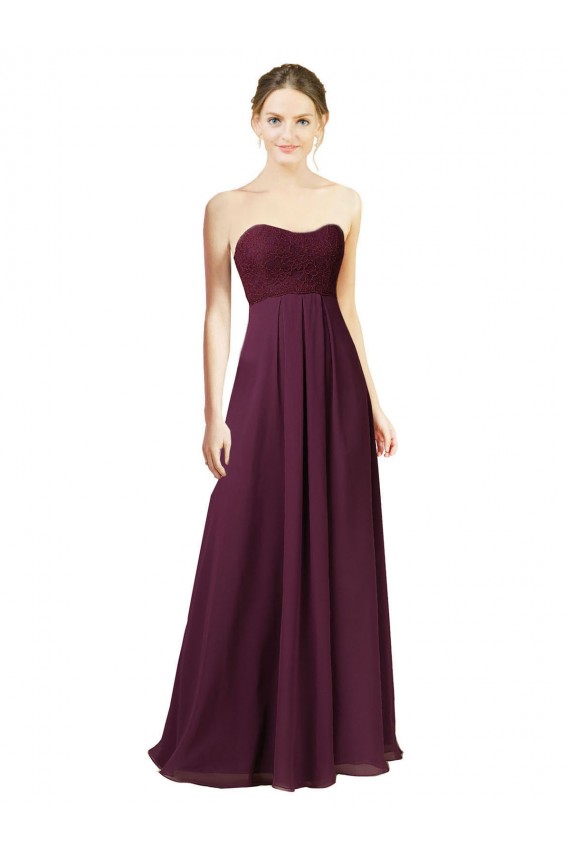 Traube A-Linien Chiffon Lange Brautjungfernkleider Lieferanten