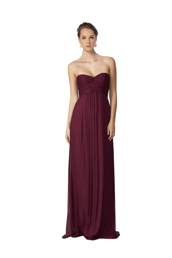 Traube A-Linien Chiffon Lange Brautjungfernkleider Lieferanten