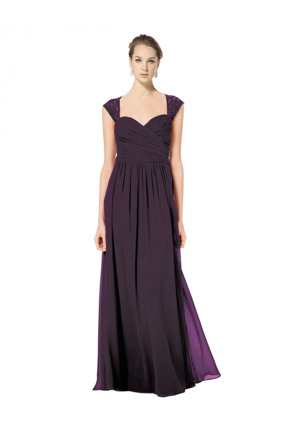 Traube A-Linien Chiffon Spitze Lange Brautjungfernkleider Lieferanten