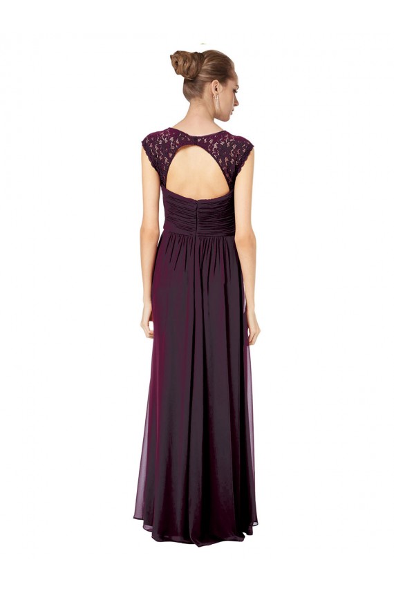Traube A-Linien Chiffon Spitze Lange Brautjungfernkleider Lieferanten