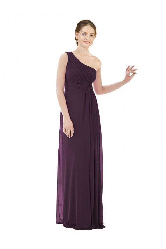 Traube A-Linien Eine-Schulter Chiffon Lange Brautjungfernkleider Lieferanten