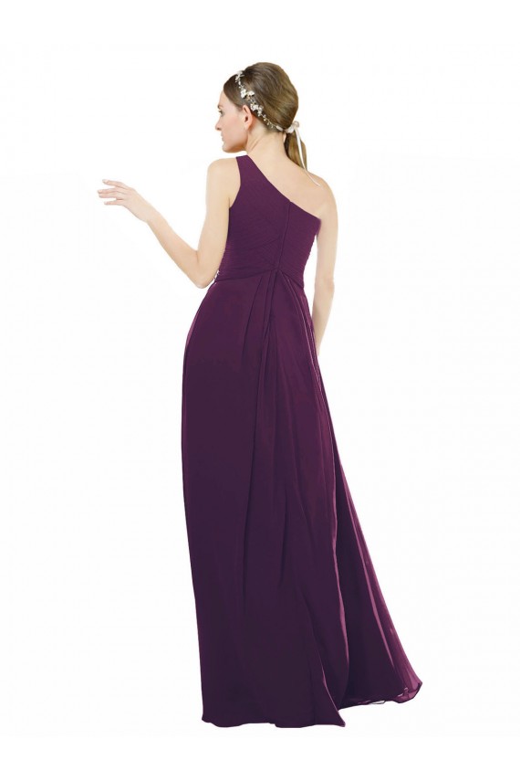 Traube A-Linien Eine-Schulter Chiffon Lange Brautjungfernkleider Lieferanten