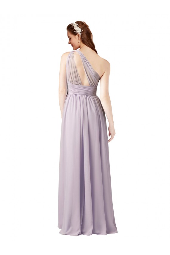 Traube A-Linien Eine-Schulter Chiffon Lange Brautjungfernkleider Lieferanten