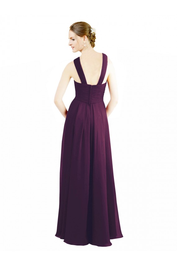 Traube A-Linien Neckholder Chiffon Lange Brautjungfernkleider Lieferanten