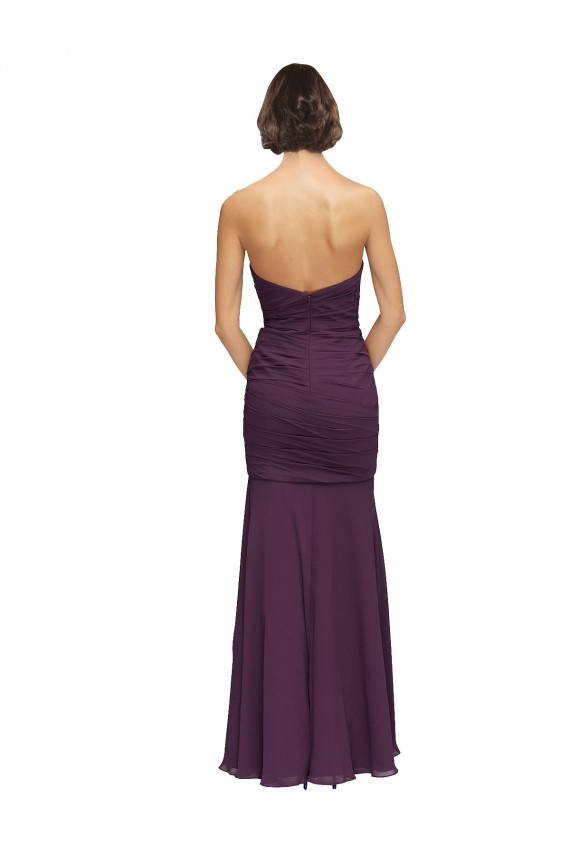 Traube Meerjungfrau Chiffon Lange Brautjungfernkleider Lieferanten