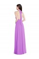 Violett A-Linien Neckholder Chiffon Lange Formale Brautjungfernkleider / Abendkleider Lieferanten