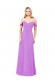 Violett A-Linien Off-Schulter Chiffon Lange Brautjungfernkleider Lieferanten