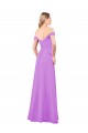 Violett A-Linien Off-Schulter Chiffon Lange Brautjungfernkleider Lieferanten