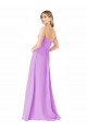 Violett A-Linien Trägerlos Chiffon Lange Brautjungfernkleider Lieferanten
