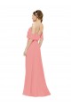 Wassermelone A-Linien Off-Schulter Chiffon Lange Brautjungfernkleider Lieferanten