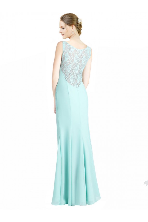 Waterfall Meerjungfrau V-Ausschnitt Chiffon Spitze Lange Brautjungfernkleider Lieferanten