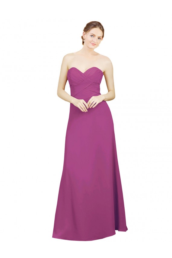 Wilde Beere A-Linien Chiffon Lange Brautjungfernkleider Lieferanten
