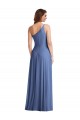 Windsor Blau A-Linien Eine-Schulter Chiffon Lange Formale Brautjungfernkleider / Abendkleider Lieferanten
