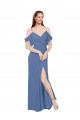 Windsor Blau A-Linien Off-Schulter Chiffon Lange Brautjungfernkleider Lieferanten