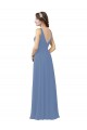 Windsor Blau Etui V-Ausschnitt Chiffon Lange Brautjungfernkleider Lieferanten