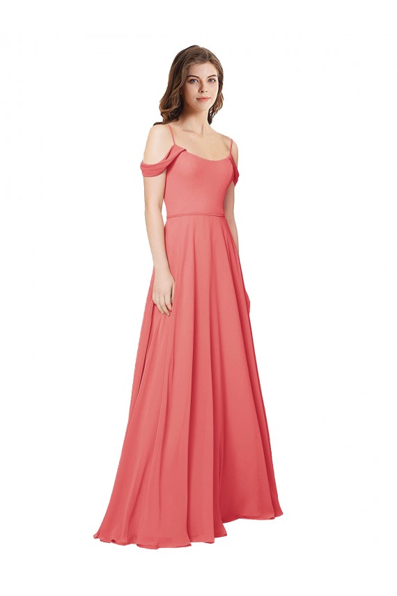 Wüstenrose A-Linien Off-Schulter Chiffon Lange Brautjungfernkleider Lieferanten