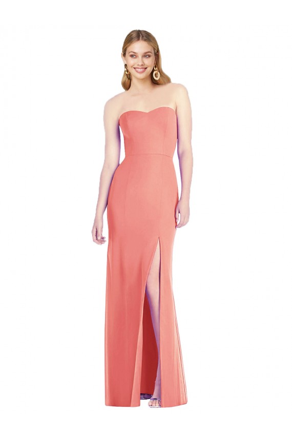 Wüstenrose Trompete Trägerlos Chiffon Lange Brautjungfernkleider Lieferanten